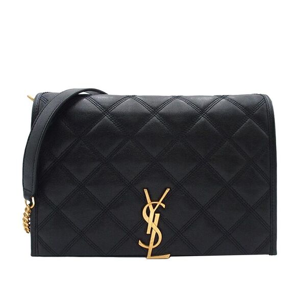 saint laurent Handbags - Pre Loved saint laurent Becky Crossbody Bag Quilted Leather Women Black Shoulder